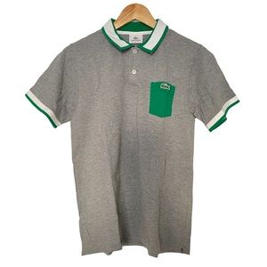 Lacoste White Green Gray Men's Polo Shirts S